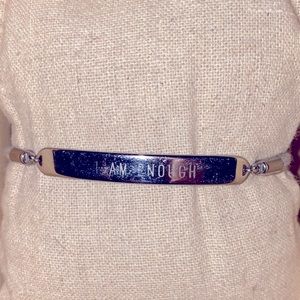 Customizable silver and grey pulley bracelet